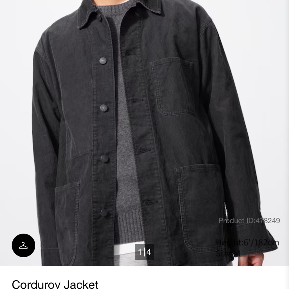 UNIQLO Men’s Corduroy Jacket size M NWT